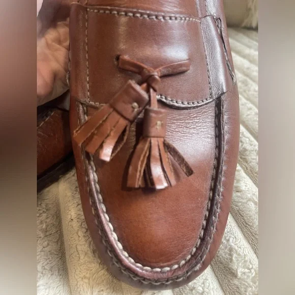 Cole Haan Pinch Tassel Loafers Men's Brown Leather Slip On Dress Shoes Size 11 - Picture 2 of 10